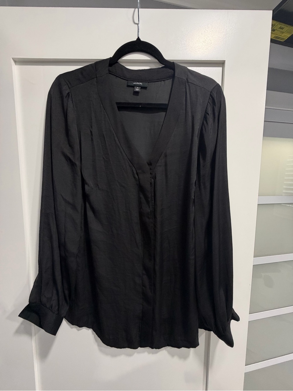 Aritzia Black V-Neck Long Sleeve Shirt